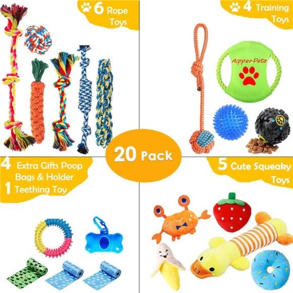 Dog Puppy Toys, Puppy Chew Toys for Fun and Teeth Cleaning, Dog Squeak Toys - Picture 5 of 7